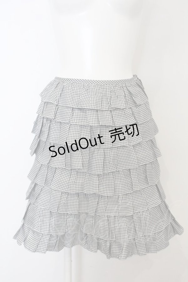 画像2: 【SALE】Jane Marple /ギンガムチェックとデニムのリバーシブルスカート - シロ?クロ?インディゴ O-23-12-29-029-JM-SK-IG-ZT378 (2)