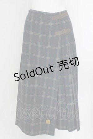 画像: PINK HOUSE / チェック柄デニムキルトスカート  ブルー×グリーン O-24-01-14-001-LO-SK-IG-ZT257