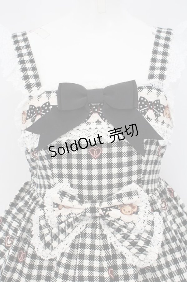 画像4: BABY,THE STARS SHINE BRIGHT / くみゃちゃんのSweet Heart CheckジャンパースカートII  クロ O-24-01-14-014-BA-OP-OW-OS (4)