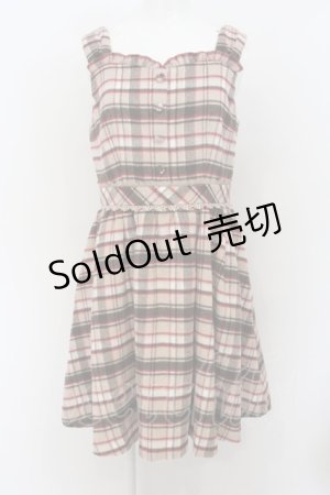 画像: LODISPOTTO / シャギーチェックジャンパースカート  ベージュ O-24-01-16-017-LO-OP-IG-ZT419