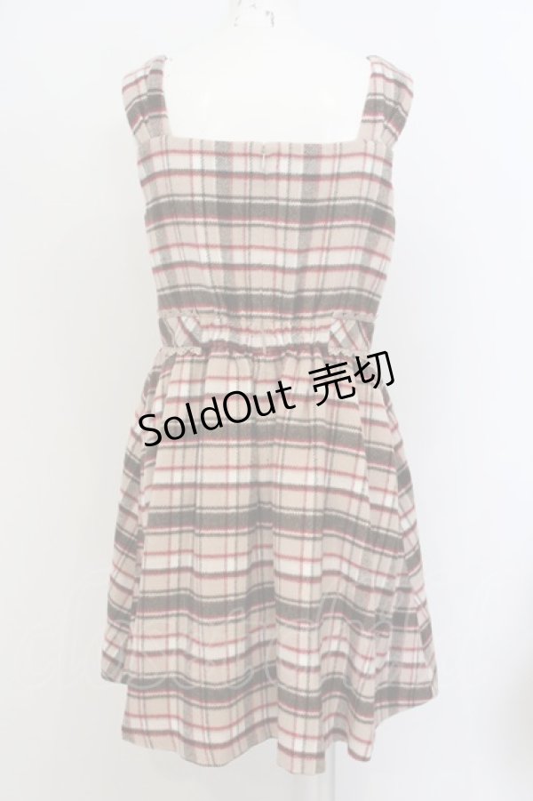 画像3: LODISPOTTO / シャギーチェックジャンパースカート  ベージュ O-24-01-16-017-LO-OP-IG-ZT419 (3)