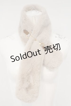 画像: axes femme / ビット使いファーティペット  ベージュ O-24-01-19-081-AX-ZA-IG-ZT334