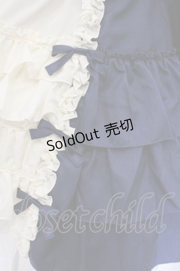 画像2: Pina sweetcollection / ロココリボンドレス  ネイビー×アイボリー O-24-01-23-072-LO-OP-IG-OS (2)