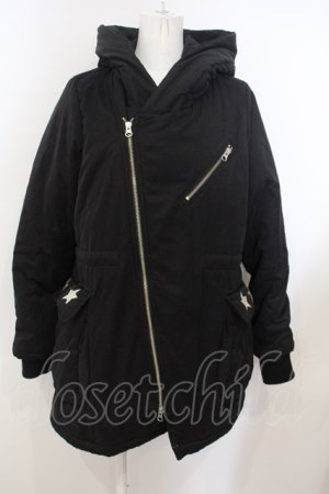 画像: WORLD WIDE LOVE！(Rydia) / COATななめZIP中綿コート 1 黒 O-24-01-27-052-PU-CO-SZ-ZT-C056