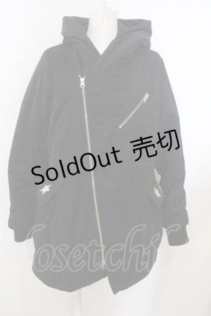 画像: WORLD WIDE LOVE！(Rydia) / COATななめZIP中綿コート 1 黒 O-24-01-27-052-PU-CO-SZ-ZT-C056