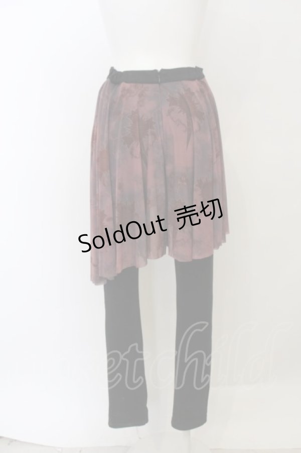 画像2: h.NAOTO / D.Gray-manコラボkandaパンツ  ブラックｘボルドー O-24-01-30-048-HN-BG-OW-ZI (2)