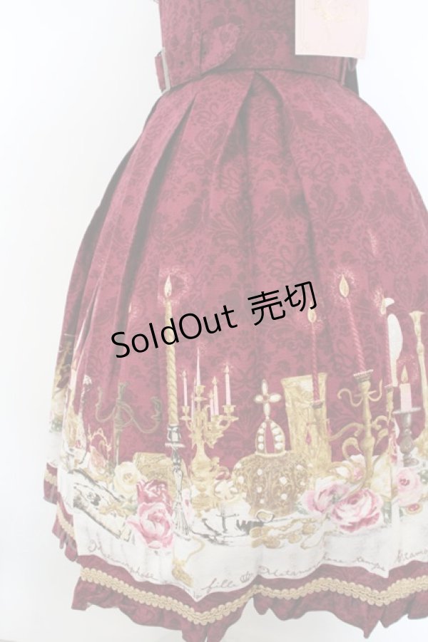 画像3: metamorphose / dim light ケープ付きジャンパースカート  ワイン O-24-02-12-018-ME-OP-YM-OS (3)