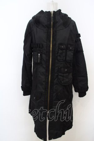 画像: Qutie Frash / ミリタリーコート  ブラック O-24-02-23-013-QU-CO-IG-ZT-C056