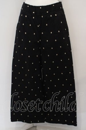 画像: franche lippee black / ドット刺繍パンツ M ブラック O-24-02-26-071-LO-PA-IG-ZT082