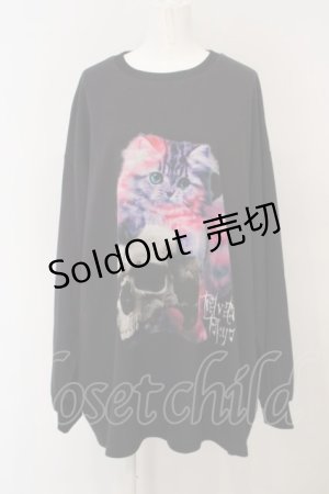 画像: TRAVAS TOKYO / Playful cat Super big プルオーバー  ブラック O-24-02-28-097-PU-TO-IG-ZS