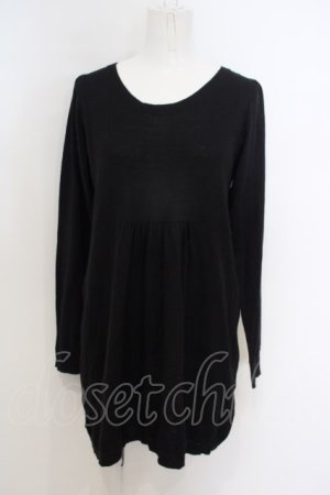 画像: Franche Lippee / バックモチーフレースニット M ブラック×アイボリー O-24-02-29-080-LO-TO-IG-ZT416