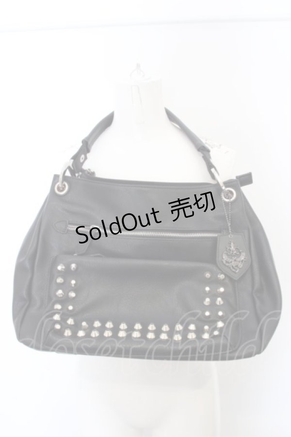 画像1: artherapie / アランジュスタッズ2WAYショルダーバッグ（ショルダー欠品）  ブラック O-24-03-12-074-GO-BG-OW-ZT274 (1)