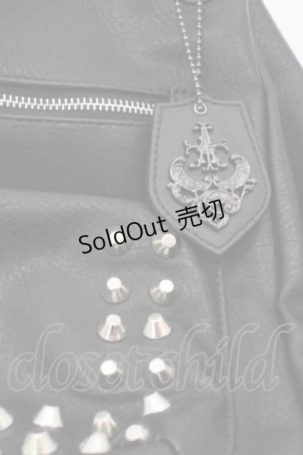 画像2: artherapie / アランジュスタッズ2WAYショルダーバッグ（ショルダー欠品）  ブラック O-24-03-12-074-GO-BG-OW-ZT274 (2)