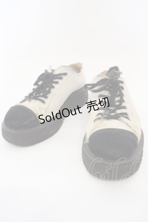 画像1: GEORGE COX / GLAY× JIROモデル LIMITED EDITION　ラバーソールシューズ UK5（約25cm） アイボリーｘブラック O-24-03-15-094-PU-SH-YM-ZT-K002 (1)