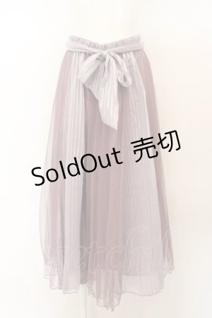 画像: axes femme / ストライプサテンチュールスカート  ラベンダー O-24-03-23-049-AX-SK-IG-ZT268