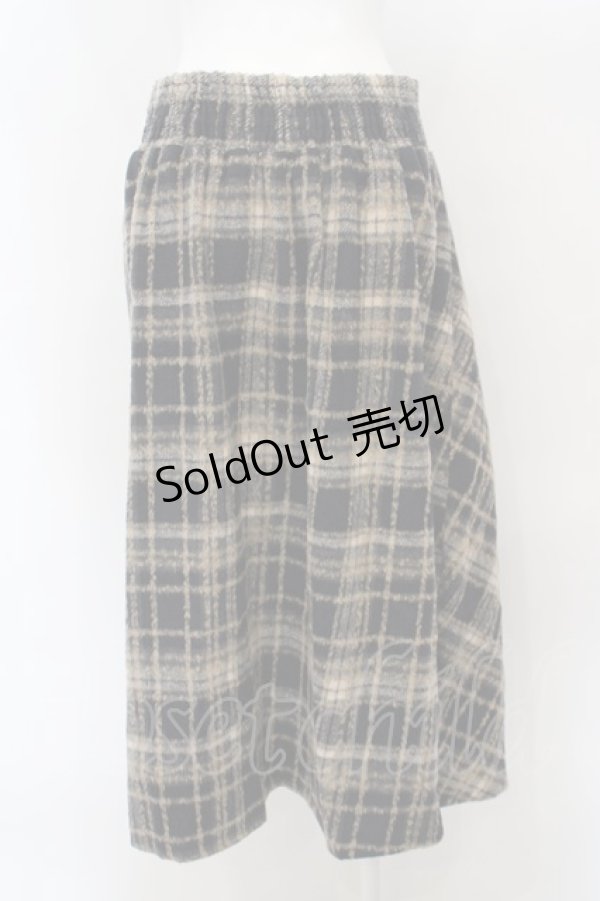 画像2: axes femme / レースアップ起毛チェックスカート  ネイビー O-24-03-23-057-AX-SK-IG-ZT417 (2)