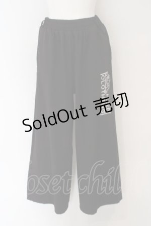 画像: NieR Clothing / Oneくんロゴ刺繍ワイドパンツ  ブラック O-24-03-27-094-PU-PA-IG-OS