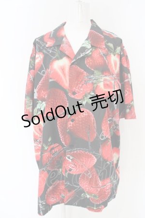 画像: TRAVAS TOKYO / Barbed Berry open collar shirt F ブラック×レッド O-24-03-29-1077-PU-BL-OW-ZS
