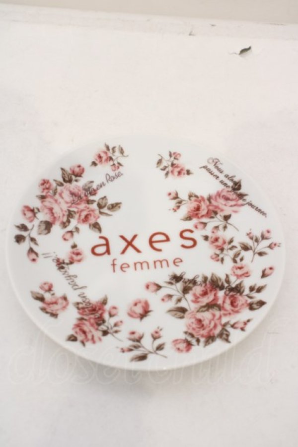 画像1: axes femme / ノベルティプレート  シロ×ピンク O-24-03-29-008-AX-ZA-IG-ZT-F001 (1)