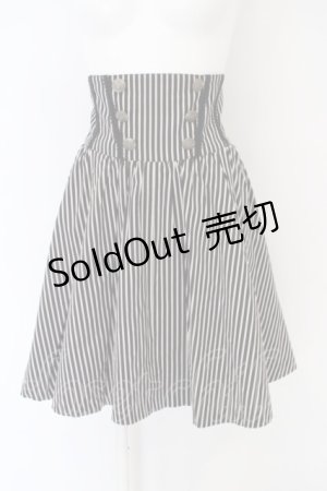 画像: MIHO MATSUDA / ハイウエストストライプスカート  ブラック×ホワイト O-24-03-30-081-GO-SK-IG-OS
