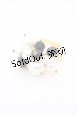 画像: MARBLE / ラグジュアリーパールリング  ゴールド×パール×ブラック O-24-03-30-110-GO-AC-IG-ZT012