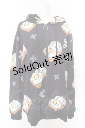 画像: NieR Clothing / 内側超ふわもこ厚手ZIP OUTER【エッグトースト】 F ブラック O-24-04-06-030-PU-CO-OW-ZT-C004