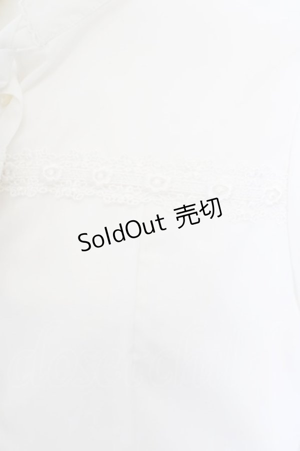 画像2: MIHO MATSUDA / リボン立ち襟半袖ブラウス M ホワイト O-24-04-13-010-GO-BL-YM-OS (2)