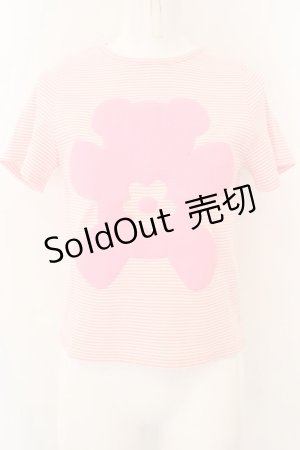 画像: Candy Stripper / FLOWER BEAR BORDER COMPACT　Tシャツ 2 ピンク O-24-04-14-159-PU-TO-OW-OS