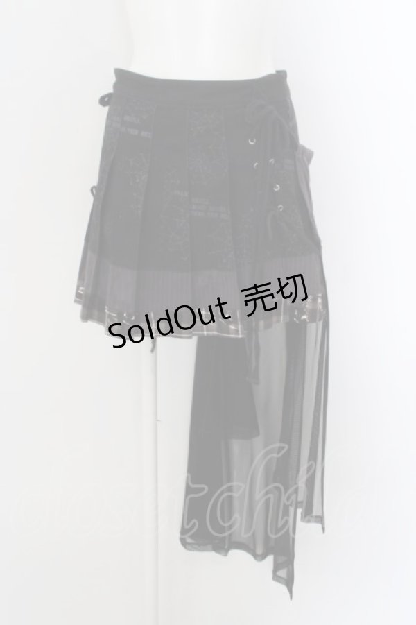 画像1: h.ANARCHY / チュールフラッププリーツスカート  ブラック×チャコール O-24-04-16-038-HN-SK-OW-OS (1)