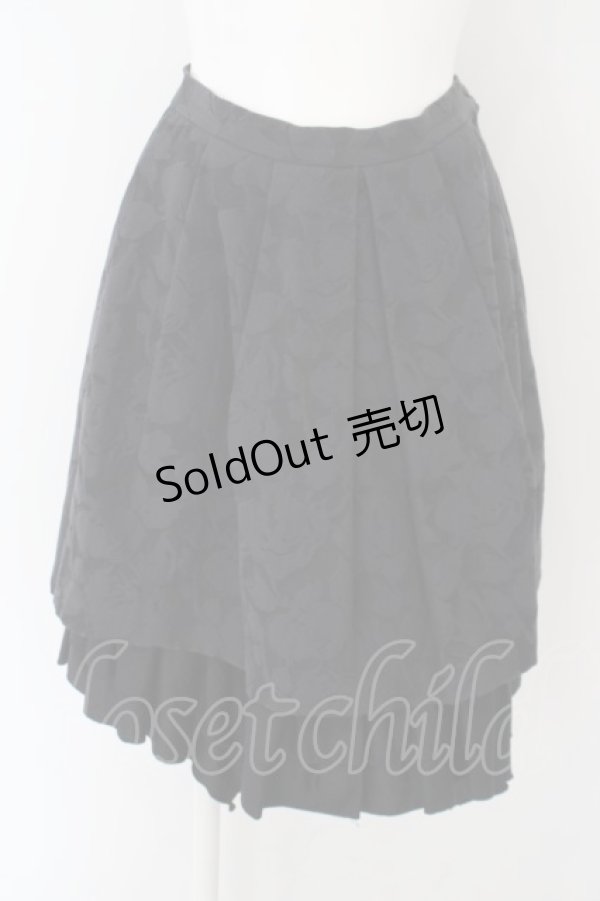 画像1: BPN / フラワージャガードサテンスカート M ブラック O-24-04-17-008-GO-SK-IG-OS (1)