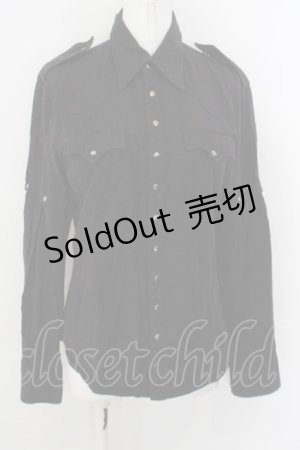 画像: BPN FOR MEN / ダイヤ柄セパレートシャツ M ブラック O-24-04-21-052-GO-TO-OW-OS