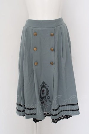 画像: axes femme / ローズカメオ風刺繍スカート  グリーン O-24-04-22-091-AX-SK-IG-OS