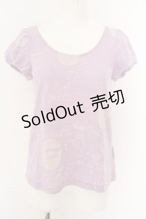 画像: 【SALE】RNA / グラフィティパンキッシュパフスリーブTシャツ M ラベンダー O-24-04-28-1094-PU-TS-YM-ZT398