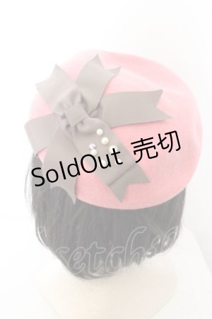 画像: Leur Getter / リボンベレー帽  ピンク O-24-04-28-1116-LU-AC-OW-ZT286