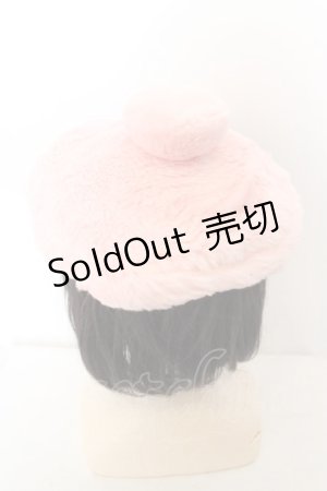 画像: MILK / ファーぽんぽんベレー帽  ピンク O-24-04-28-1119-ML-AC-IG-OS