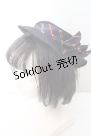 画像: 【SALE】アノンハット / レジメンリボンクラシカルミニカンカン帽  クロ O-24-04-28-1184-PU-AC-OW-ZT273