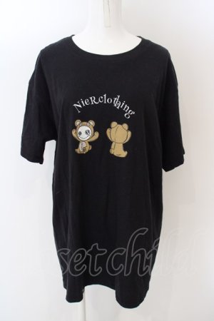 画像: NieR Clothing / くまNieRTシャツ XL ブラック O-24-04-28-016-PU-TO-OW-OS