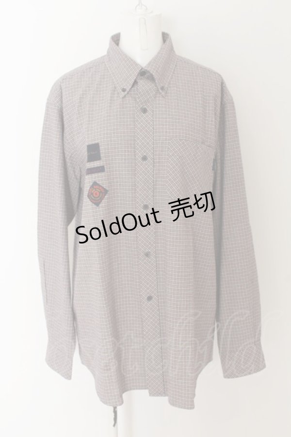 画像1: 【SALE】Karl Helmut / ロゴワッペンポケットチェックシャツ Ｍ ブラウンチェック O-24-04-30-1088-EL-BL-SA-ZT407 (1)