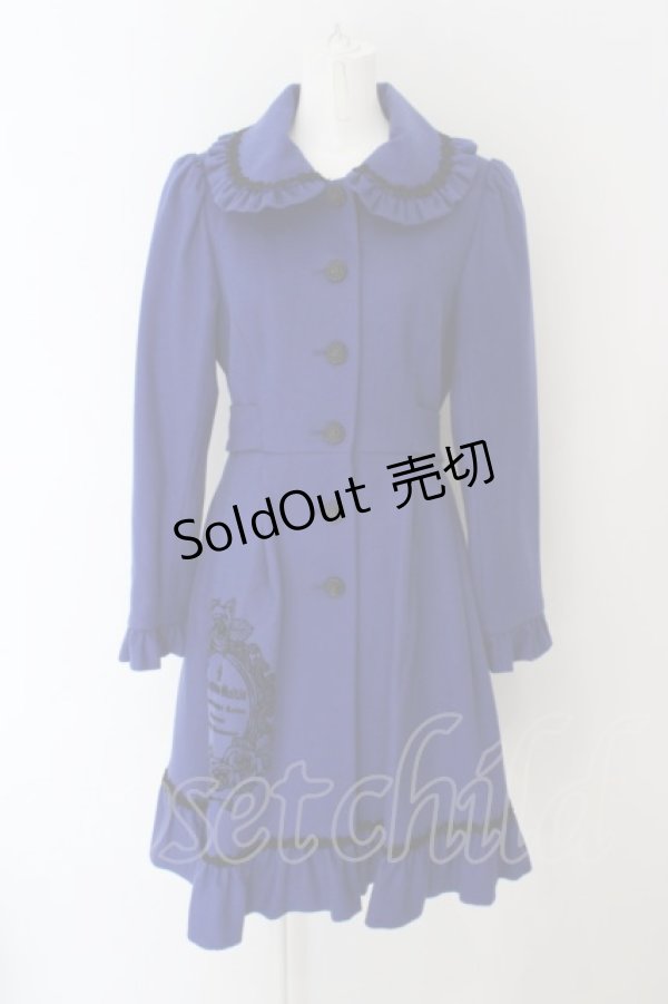 画像1: Moi-meme-Moitie / バラフレームプリントコート 2 ブルー O-24-04-30-040-MO-CO-OW-OS (1)