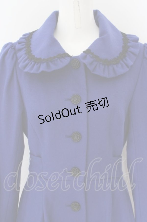 画像2: Moi-meme-Moitie / バラフレームプリントコート 2 ブルー O-24-04-30-040-MO-CO-OW-OS (2)