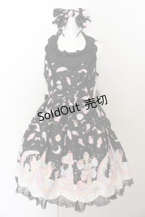 画像1: Angelic Pretty / MilkyPlanetジャンパースカートSet  クロ O-24-05-10-036-AP-OP-IG-OS (1)