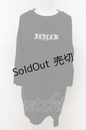 画像: REFLEM / ダブルショルダージップデザインTシャツ F ブラック O-24-05-15-054-PU-TO-YM-OS