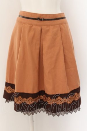 画像: axes femme / 薔薇刺繍バイカラースカート  オレンジ×ブラウン O-24-05-19-038-AX-SK-IG-OS