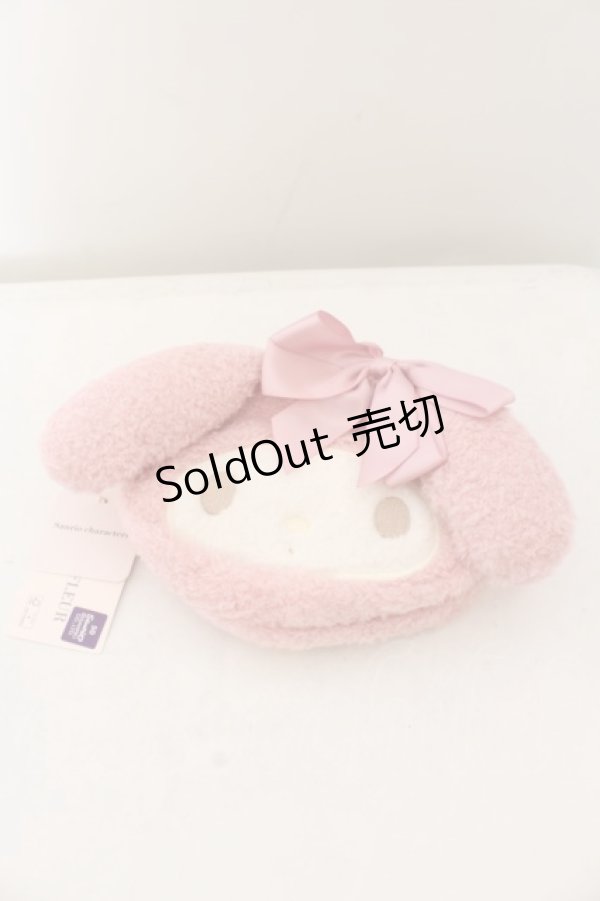画像1: Maison de FLEUR / My Melody フェイスポーチ  ピンク O-24-05-19-117-LO-ZA-IG-ZT433 (1)