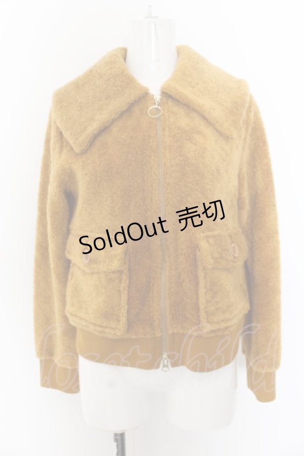 画像1: Jane Marple / シープパイルのジップアップブルゾン M キャメル O-24-05-22-042-JM-JA-OW-ZT403 (1)