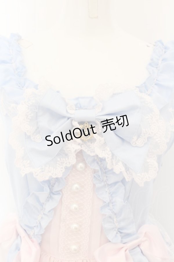画像2: BABY,THE STARS SHINE BRIGHT / Pearl Bouquet ジャンパースカート  サックス×ピンク O-24-05-24-009-BA-OP-IG-OS (2)