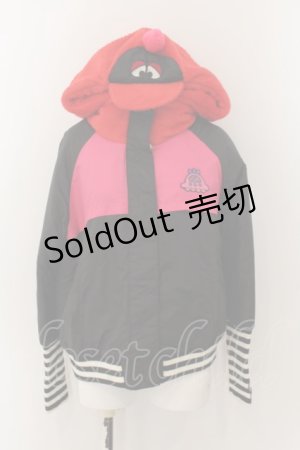 画像: Candy Stripper / UFOワッペンジャンパー 2 ブラック×ピンク×レッド×ホワイト O-24-05-24-119-PU-CO-OW-ZT-C016
