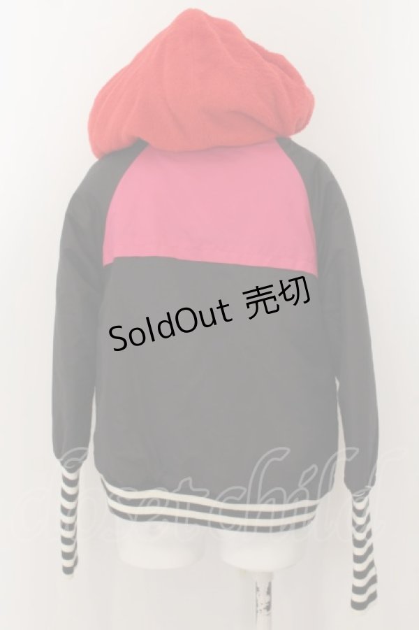 画像3: Candy Stripper / UFOワッペンジャンパー 2 ブラック×ピンク×レッド×ホワイト O-24-05-24-119-PU-CO-OW-ZT-C016 (3)