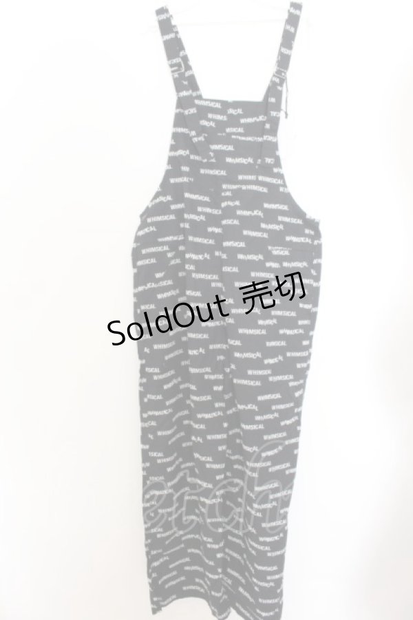 画像1: RNA / ロゴ柄BIGオーバーオール M ブラック O-24-05-30-1175-PU-OP-OW-ZT184 (1)