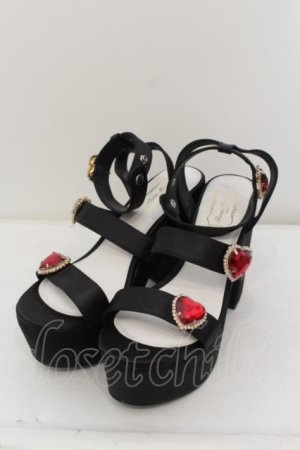 画像: Rose Marie seoir / Triple Heart Sandal L クロ O-24-05-31-006-EL-SH-IG-ZT-K001